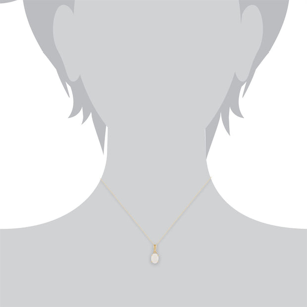 Pendentif Classique Or Jaune 375 Opale Oval