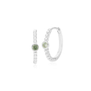 Boucles d'Oreilles Créoles Essentiel Argent 925 Péridot