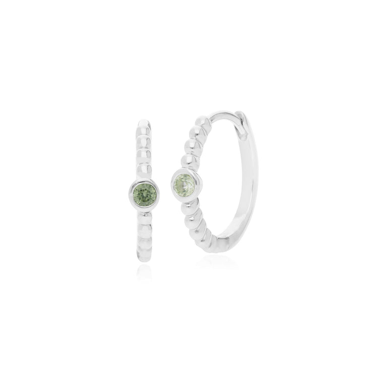 Boucles d'Oreilles Créoles Essentiel Argent 925 Péridot