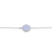 Bracelet Pain de Sucre Classique Argent 925 Agate Bleue