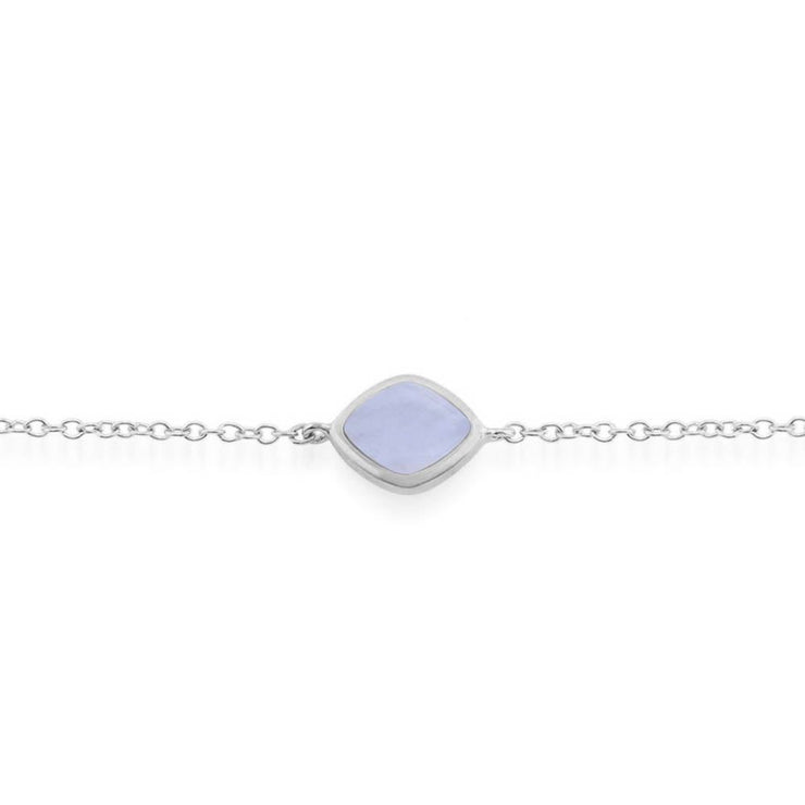 Bracelet Pain de Sucre Classique Argent 925 Agate Bleue