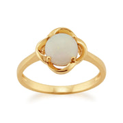 Gemondo Opale Bague, 9ct Or Jaune 0.63ct 4 Griffe Parure Opale Cabochon Bague Pierre Unique