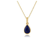 Pendentif Classique Or Jaune 375 Lapis Lazuli Poire