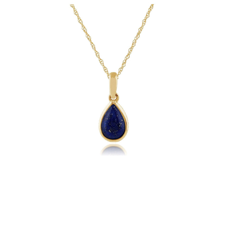 Pendentif Classique Or Jaune 375 Lapis Lazuli Poire