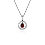 Argent Sterling Gouttes D'Eau Grenade et Rondes Marcassite 45cm Collier