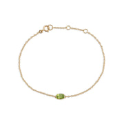 Bracelet et Boucles d'Oreilles Pendantes Classique Or Jaune 375 Péridot Oval