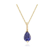 Pendentif Classique Or Jaune 375 Iolite Poire