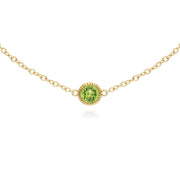 Péridot Bracelet, 9 CT Péridot or Jaune Pierre Unique Rond Milgrain 19cm Bracelet