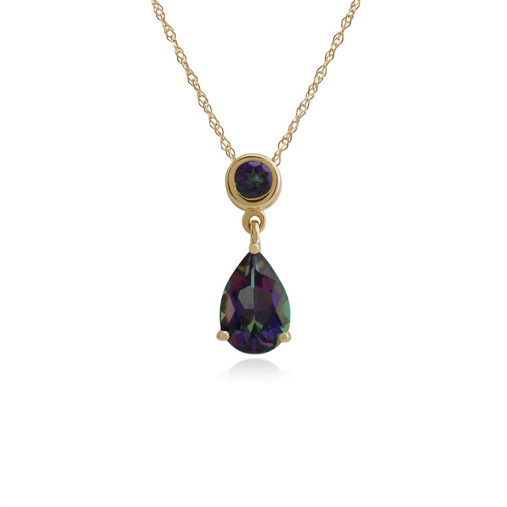 Pendentif Classique Or Jaune 375 Topaz Mystique Poire & Ronde