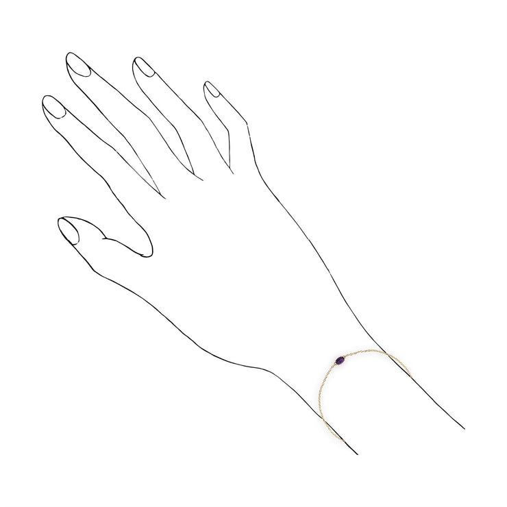 Bracelet Classique Or Jaune 375 Améthyste Ovale