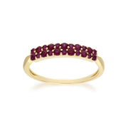 Gemondo Femmes 9 Ct or Jaune Rubis Serti Panneau Bague - Rubis