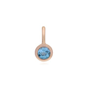 Pendentif Classique Cadenas Cœur Torsadé Argent 925 et Charms Topaze Bleue