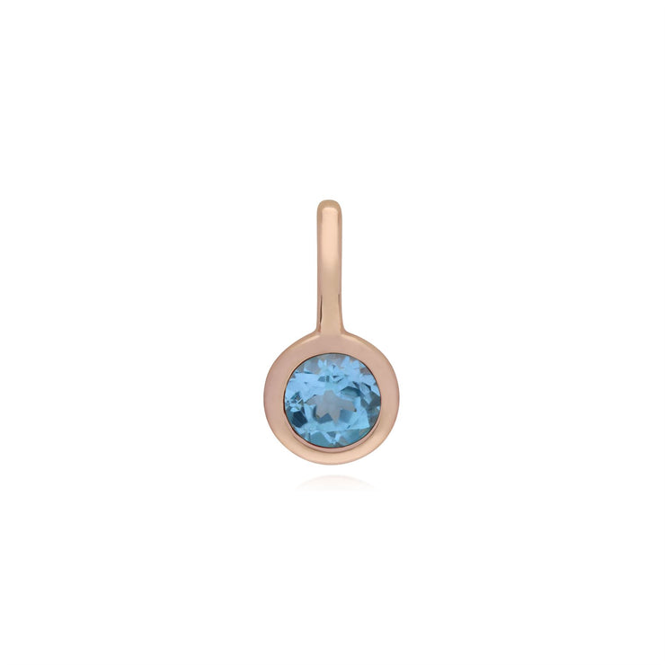 Pendentif Classique Cadenas Cœur Torsadé Argent 925 et Charms Topaze Bleue