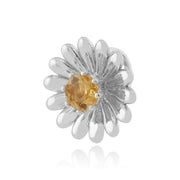 Pendentif Floral Argent 925 Citrine