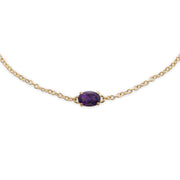 Bracelet Classique Or Jaune 375 Améthyste Ovale