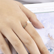 Bague Ouverte Arc-en-Ciel Argent 925 Perle et Pierres