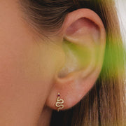 ECFEW™ Boucles d'Oreilles Clou enroulées serpent Rubis en or jaune 9 carats