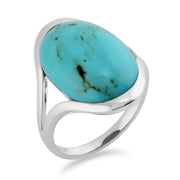 gemondo turquoise Bague, argent sterling 8.50ct Turquoise Cabochon ovale DEMI CHATON BAGUE PIERRE Unique