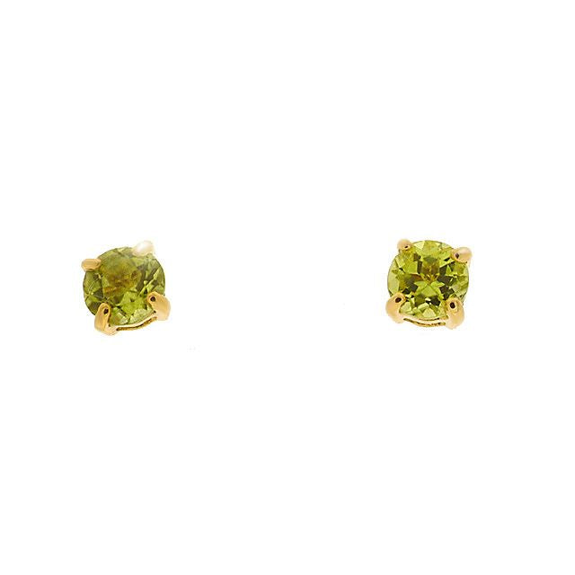 Boucles d'Oreilles Clou Péridot Classique Or Jaune 375 et Ear-Jacket Carré Diamant