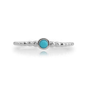 Gemondo Turquoise Bague, 925 Sterling Silver 0.15ct Turquoise Empillable Pierre De Naissance Bague