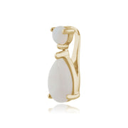 Pendentif et Boucles d'Oreilles Pendantes Classique Or Jaune 375 Opale Poire Cabochon