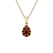 s 9 CT or Jaune Grenade Poire Serti Pendentif sur 45cm Chaîne