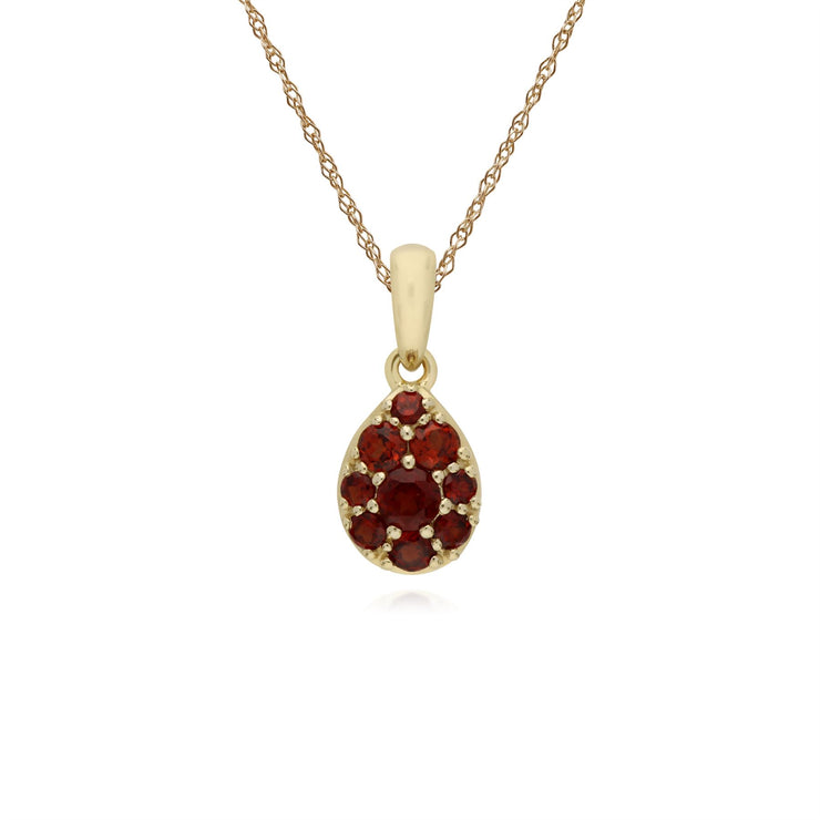 s 9 CT or Jaune Grenade Poire Serti Pendentif sur 45cm Chaîne