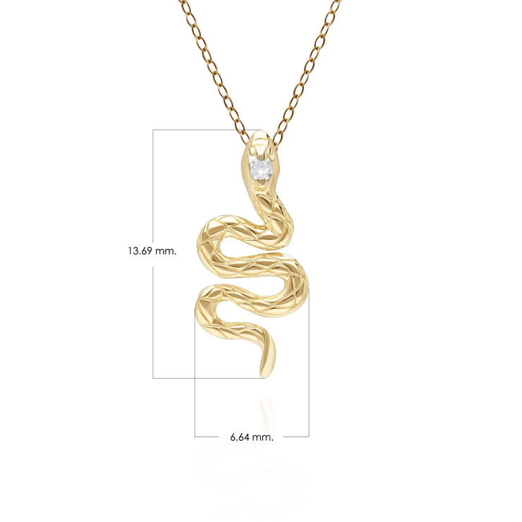 ECFEW™ Pendentif serpent Diamant en or jaune 9 carats