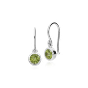 Péridot Oreille, Argent Péridot Août Pierre Simple Boucles Oreilles