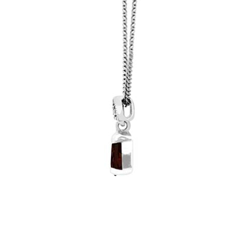 Pendentif Style Art Nouveau Argent 925 Grenat Poire et Marcassite