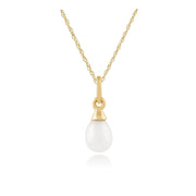 Boucles d'Oreilles et Pendentif Classique Or Jaune 375 Perles de Culture