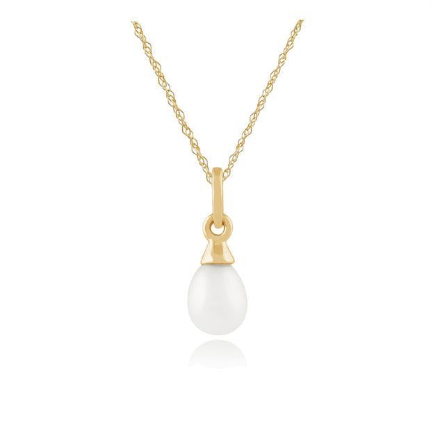 Boucles d'Oreilles et Pendentif Classique Or Jaune 375 Perles de Culture