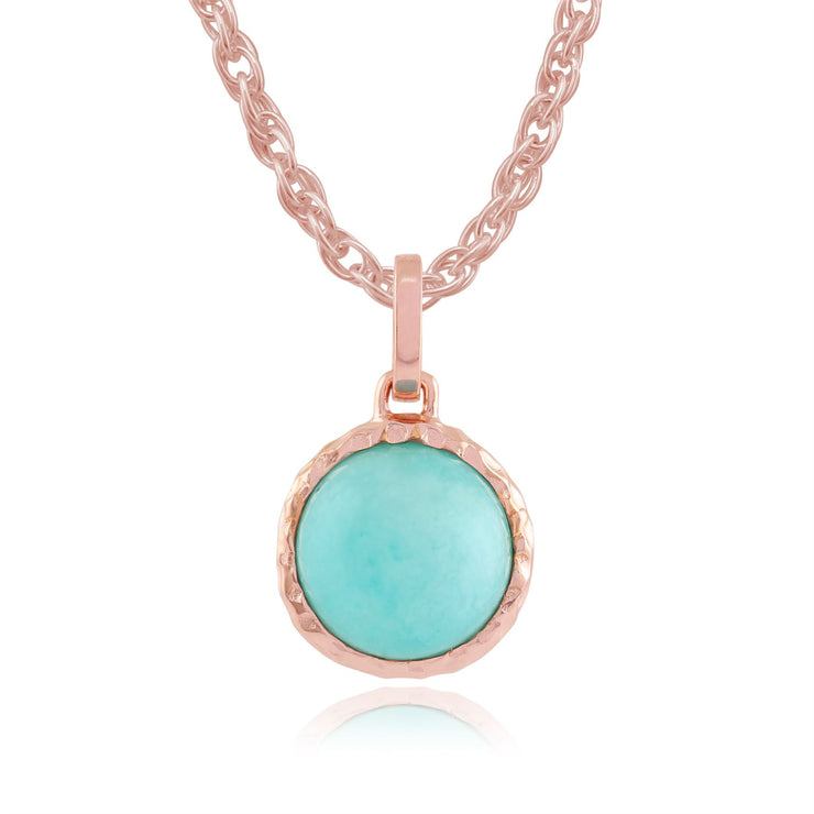 Amazonite 'Irida' Pastel Collier en 9ct Plaqué Or Rose Argent Sterling