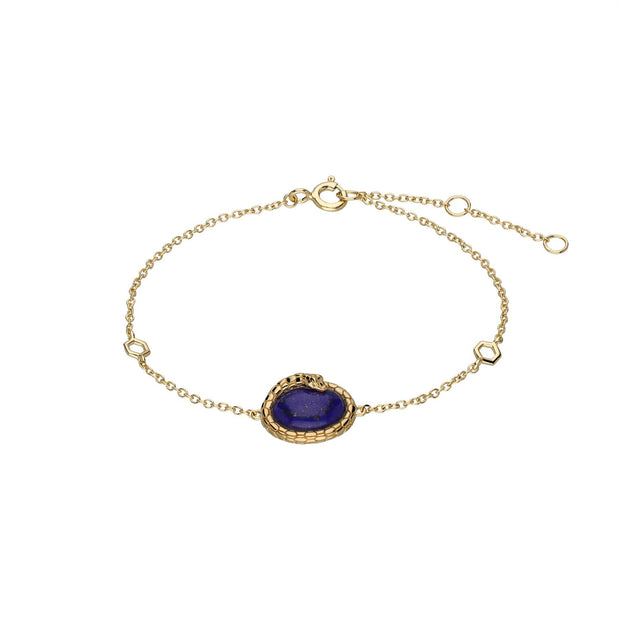 Bracelet ECFEW™ 'The Ruler' Serpent avec Lapis Lazuli