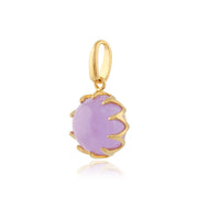 Calo' Lavande Jade Pastel Collier en 9ct Or Jaune Plaqué Argent Sterling