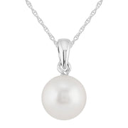 Pendentif Classique Or Blanc 375 Perle de Culture
