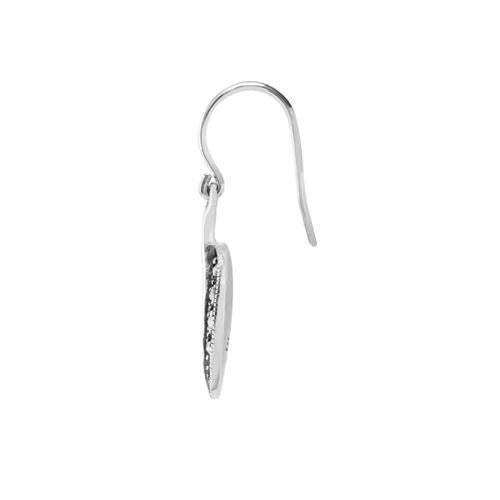 Boucles d'Oreilles Pendantes Style Art Nouveau Argent 925 Marcassite Rond