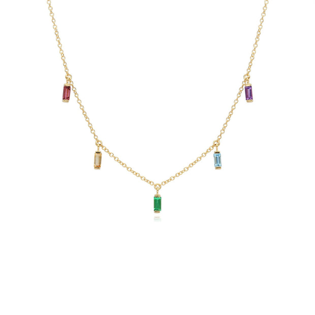 Collier Choker Arc-en-Ciel Argent 925 Plaqué Or