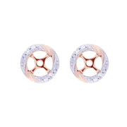 Boucles d'Oreilles Clou Rubis Classique Or Rose 375 Diamant et Ear-Jacket Rond