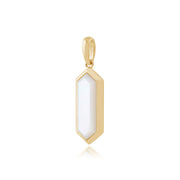 Pendentif et Boucles d'Oreilles Pendantes Géométique Argent 925 Plaqué Or Jaune Nacre Prisme