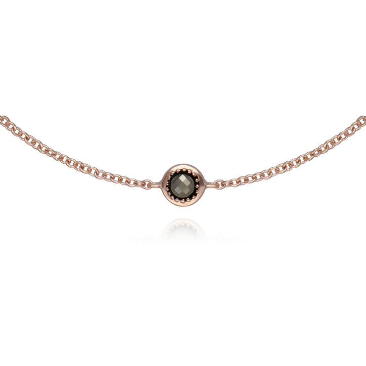 Plaqué or Rose Argent Sterling Cinq Pierre Marcassite 19cm Bracelet