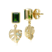 Boucles d'Oreilles Feuilles ECFEW™ 'The Creator' Diopside de Chrome et Péridot