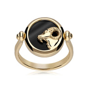 Bague Zodiaque Bélier Onyx Noire