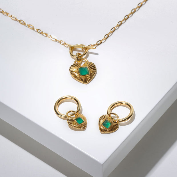 Collier Barre T Queen of Hearts avec Calcédoine