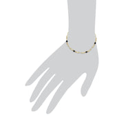 9 ct or Jaune Marquise Saphir et Diamant Infini Motif 19cm Bracelet