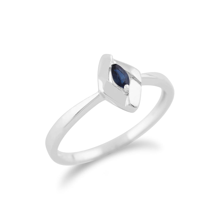 Gemondo Bague Saphir, en Argent Sterling 925 0,10 CT Saphir Croisé Bague