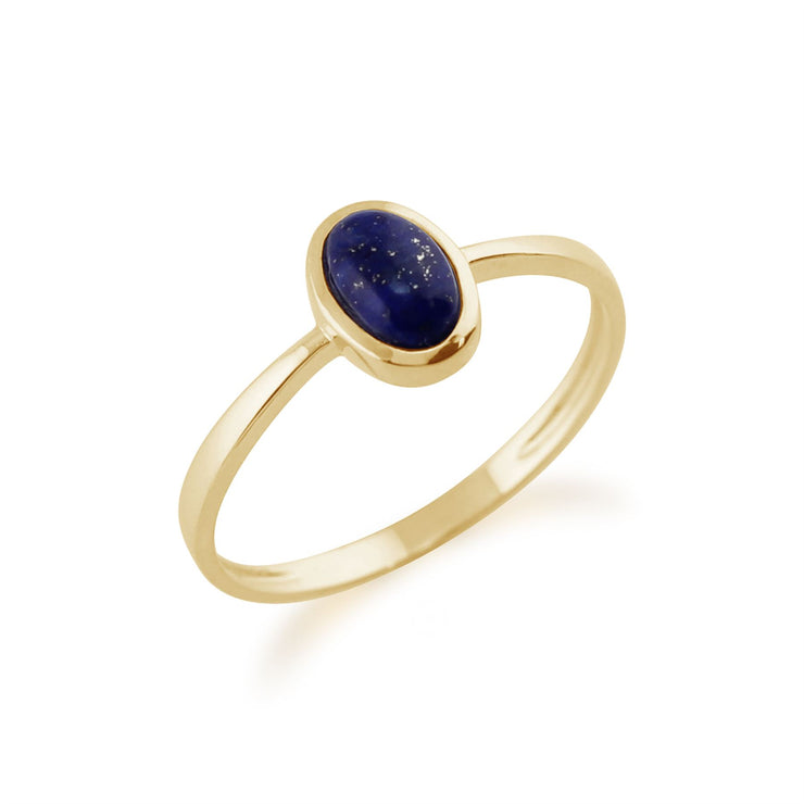 Bague Classique Or Jaune 375 avec Lapis Lazuli Oval