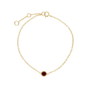 Grenade Bracelet, 9 CT or Jaune Grenade Pierre Unique Rond Milgrain 19cm Bracelet
