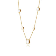 Collier Géométrique Argent 925 Plaqué Or Nacre Hexagonal