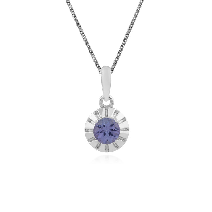 TANZANITE Collier, en argent sterling 925 0.17ct Tanzanite Pierre Unique Pendentif sur 45cm chaîne